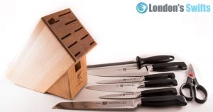 A kitchen knife set